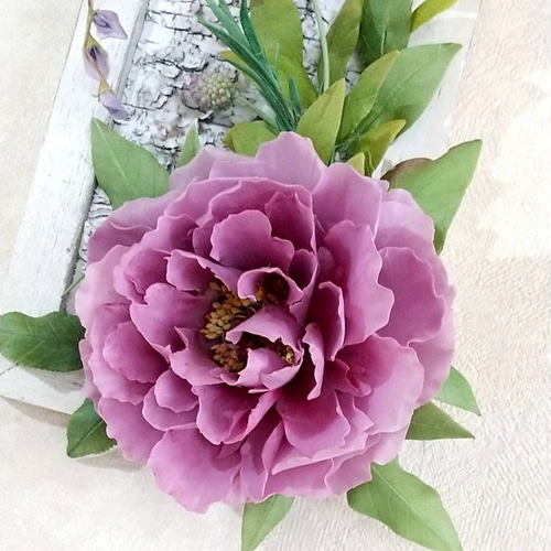 ☆粘土の花【藤の花の壁掛け】☆ アートフラワー ユキ・フルール