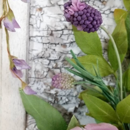 ☆粘土の花【藤の花の壁掛け】☆ アートフラワー ユキ・フルール