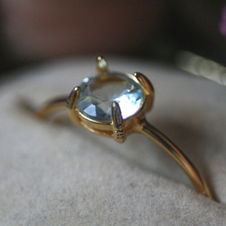 5mm*アクアマリ　大粒天然石　リング　誕生日　クリスマス　プレゼント　シンプル　指輪　3月誕生石 水色　アクアブルー 14枚目の画像