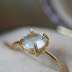 5mm*アクアマリ　大粒天然石　リング　誕生日　クリスマス　プレゼント　シンプル　指輪　3月誕生石 水色　アクアブルー 9枚目の画像