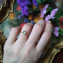 5mm*アクアマリ　大粒天然石　リング　誕生日　クリスマス　プレゼント　シンプル　指輪　3月誕生石 水色　アクアブルー 4枚目の画像