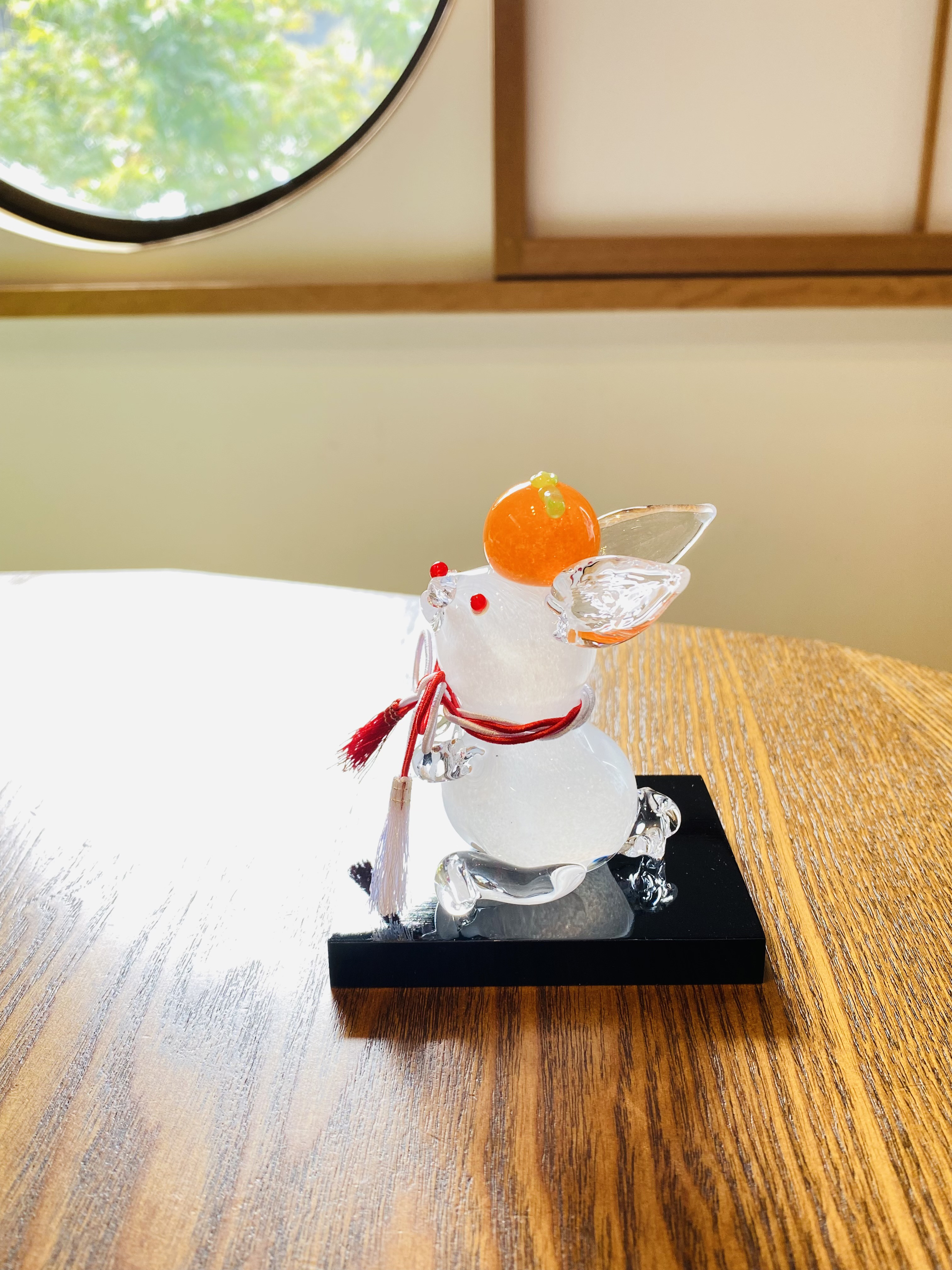 《クリーマ限定❗️》 白うさぎの鏡餅 小『受注制作』黒塗り台・箱付