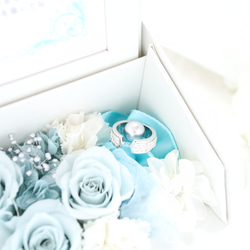 メッセージカード付｜サムシングブルーのフォトフレーム＆リングピロー｜誕生日・結婚祝い・記念日　pre.079 7枚目の画像