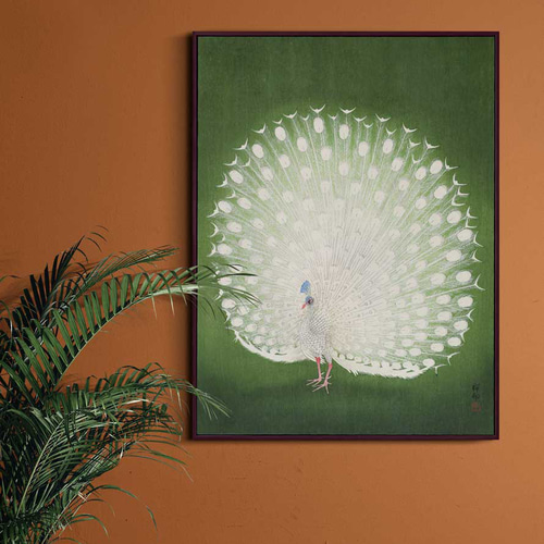 小原古邨、孔雀のポスター、和モダンだけじゃない、応用が利く和柄