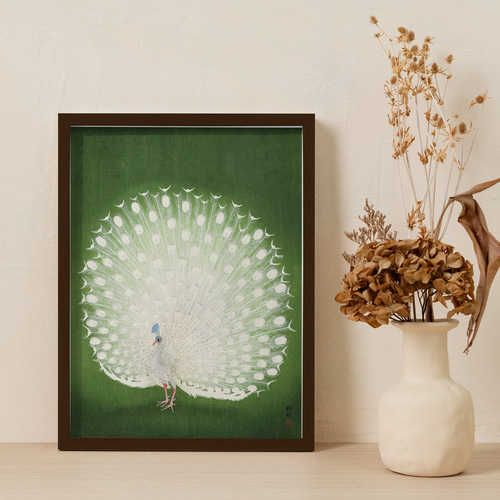 小原古邨、孔雀のポスター、和モダンだけじゃない、応用が利く和柄