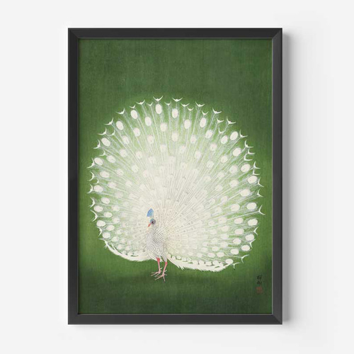 小原古邨、孔雀のポスター、和モダンだけじゃない、応用が利く和柄