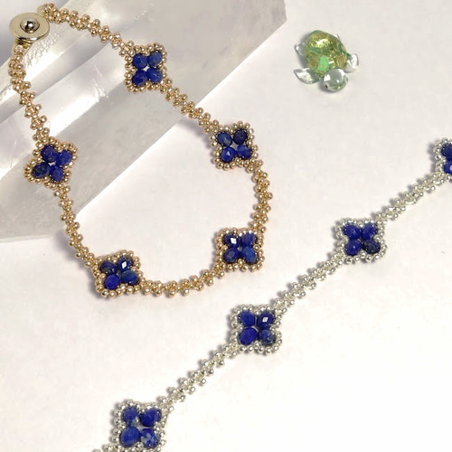 四つ葉のクローバーブレスレット＜ラピスラズリ＞ ブレスレット