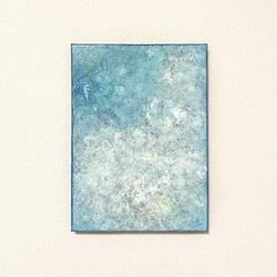 原画 油絵 木漏れ日 光と緑のアート 絵画 抽象画 F4号 青緑