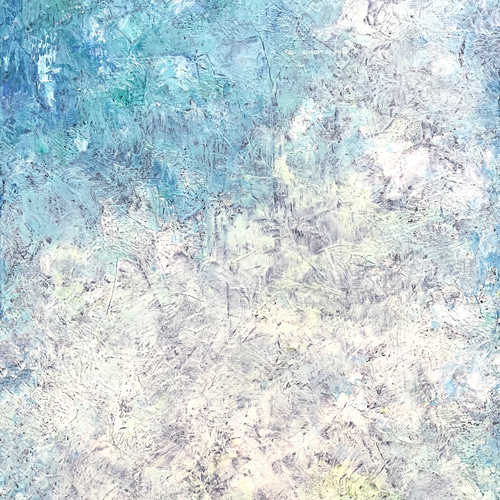 抽象画 f４ 原画 油絵 木漏れ日 光と緑のアート 絵画 抽象画 F4号 青緑