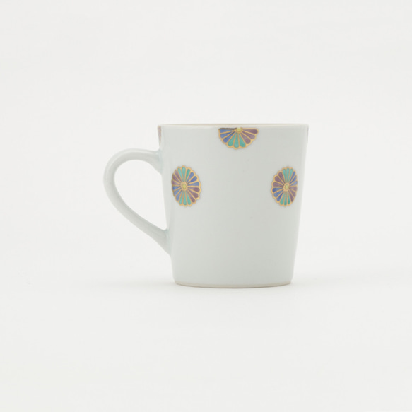 色絵菊紋マグカップ　容量約270ml 3枚目の画像