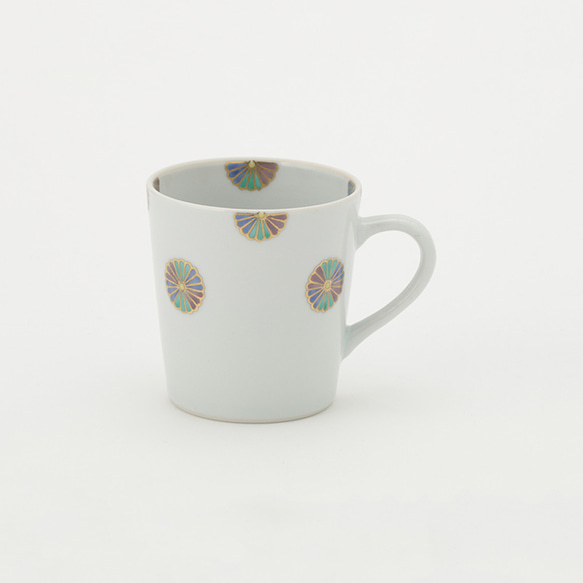 色絵菊紋マグカップ　容量約270ml 1枚目の画像