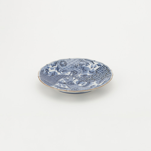 輪花染付祥瑞捻り紋7寸皿 約20.5cm 中皿 ittou 通販 14884804