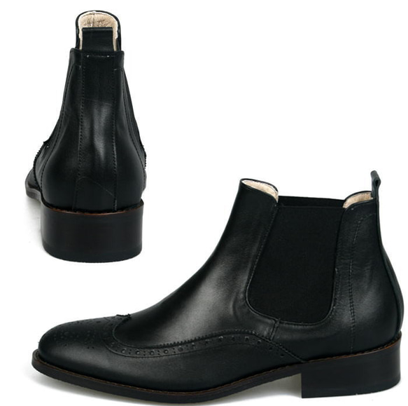 レザーブーツ サイドゴアレザーブーツ ウィングチップレザーブーツ ハンドメイドブーツ 