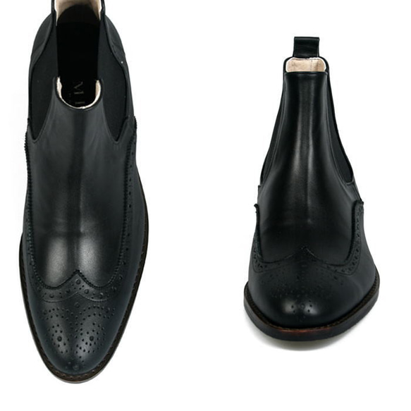 レザーブーツ サイドゴアレザーブーツ ウィングチップレザーブーツ ハンドメイドブーツ 
