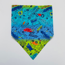 働く車×グラデーション☆100〜110こどもエプロン、三角巾、巾着3点セット　 6枚目の画像