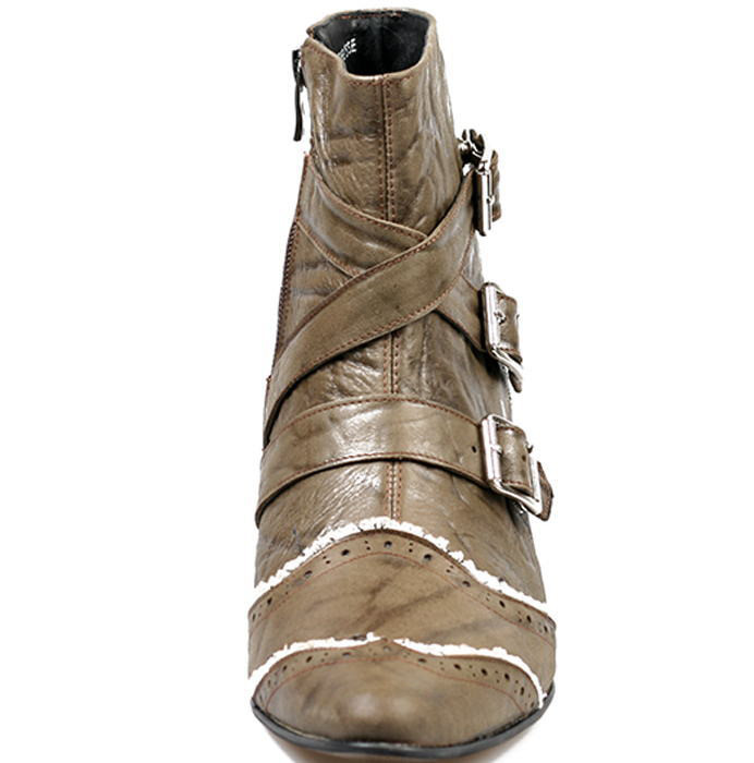 レザーブーツ ベルトデザインブーツ サイドジップブーツ ハンドメイドブーツ メンズブーツ ブーツ