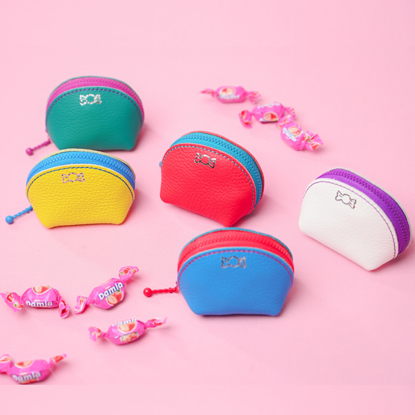 イタリア牛革】あめちゃんラウンドコインケース<6色展開> 本革 牛革