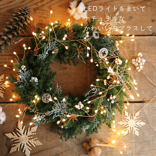 スターアニスと木の実の針葉樹リース ◇ プリザーブドフラワー