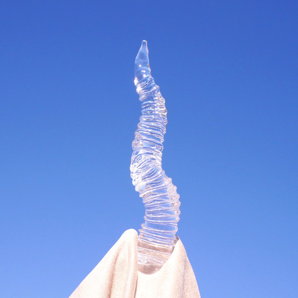 透明ガラスのブラックバックの角☆ツノの置物☆オリジナルインテリア