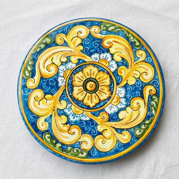 鍋敷き 壁掛け 20cm POG014 マヨリカ焼き イタリア陶器 シチリア 鍋