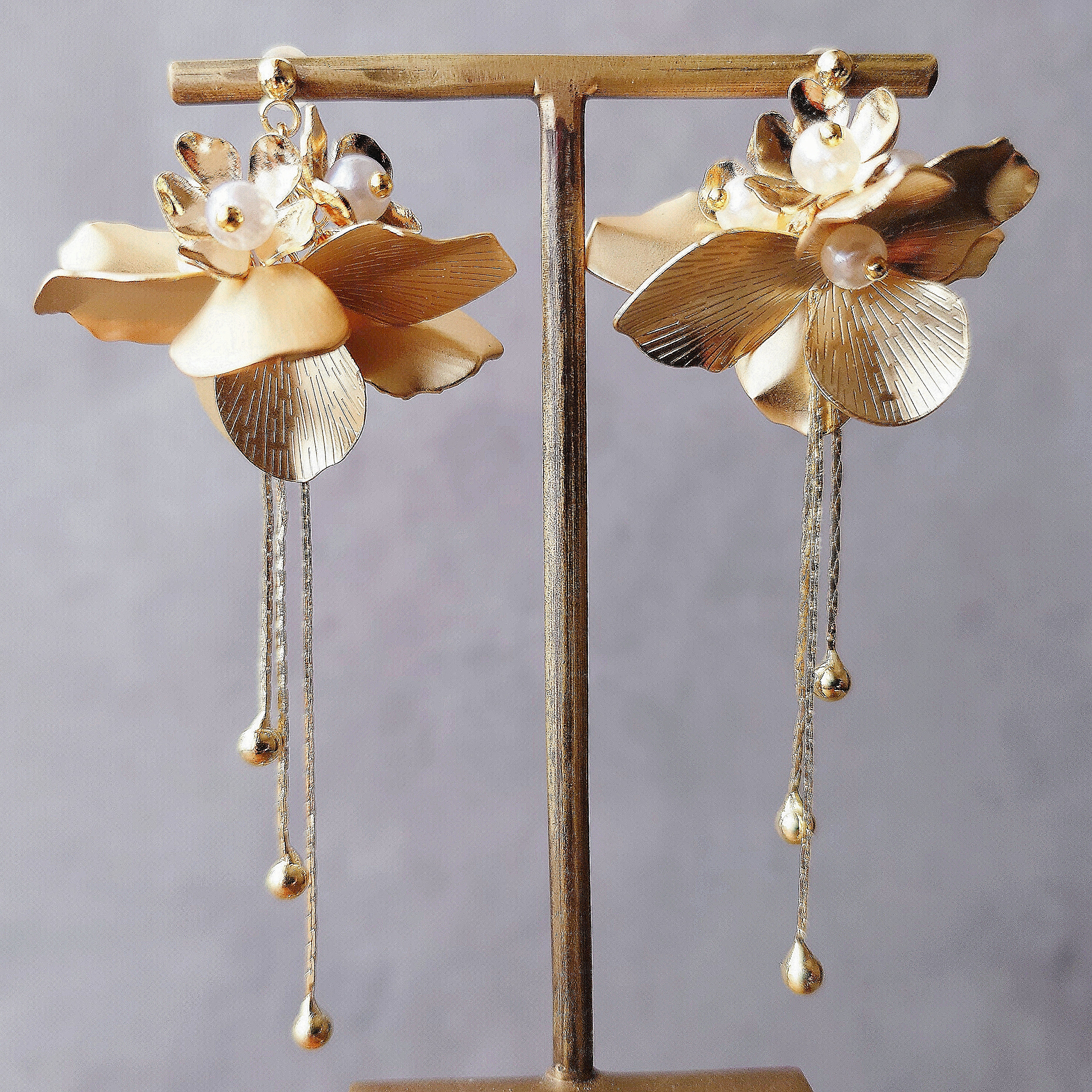 アイボリー×レッド agate アガット ピアス パール シルバー フック
