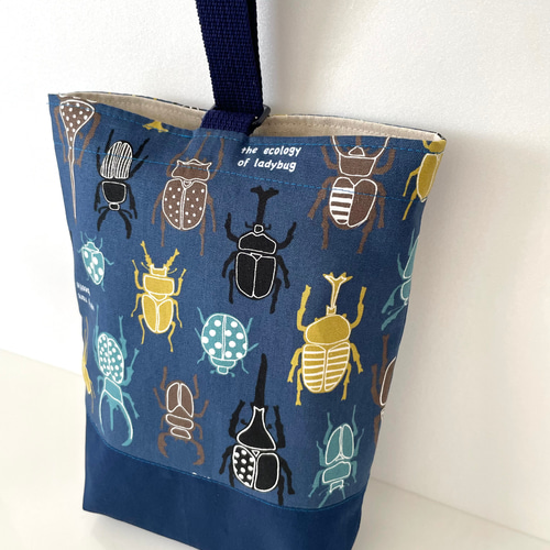 カラフルな昆虫 ネイビー☆3点セット カッコイイ 入園入学 上靴入れ お  