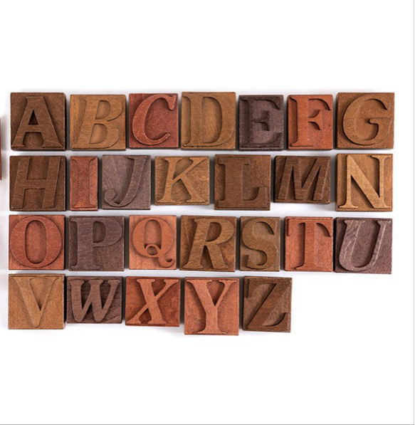 36種類　大きめ　アルファベット　数字　装飾　はんこ　スタンプ　レトロ　木製スタンプ　海外文房具 5枚目の画像