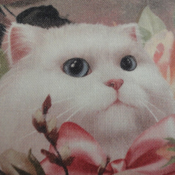 薔薇と白猫のがま口ポーチ☆ 通帳ケース（通院ケース) 10枚目の画像