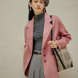 ウール100％】大人ピンク 通勤にも便利なウールコート 【春秋冬