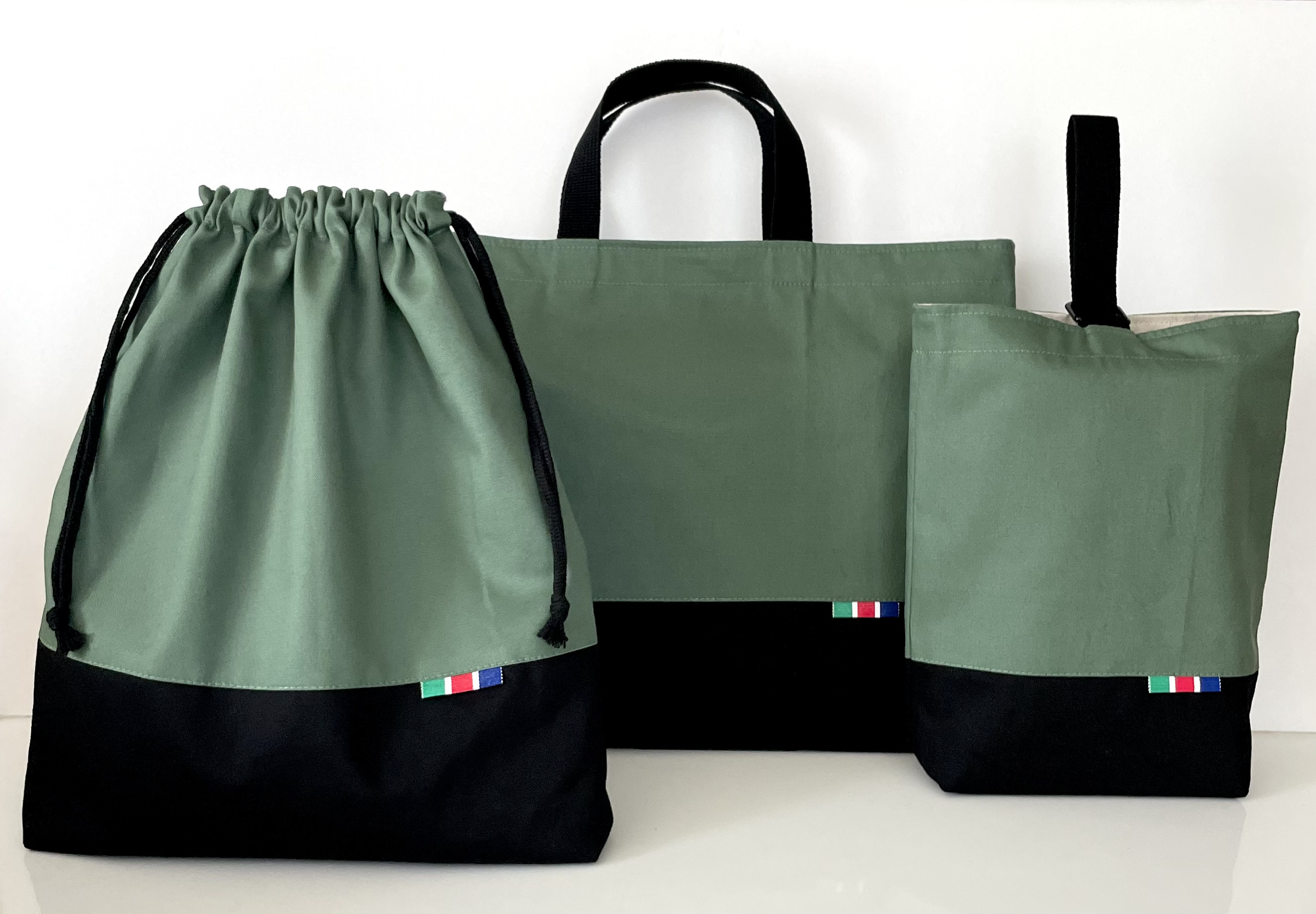 9色　シンプル無地☆3点セット　カッコイイ　入園入学　上靴入れ　お着替え袋　オーダーOK 受注製作　ナチュラル