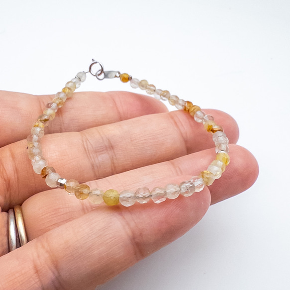 ルチルクォーツ ブレスレット SV925 シルバー 天然石 細身 ブレス br045s2 7枚目の画像