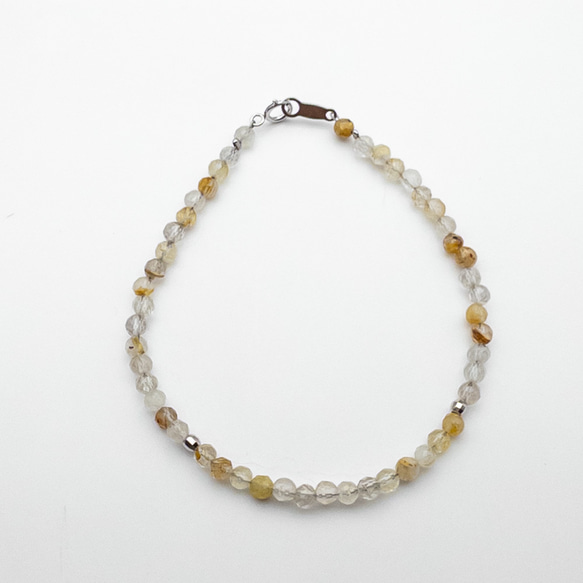 ルチルクォーツ ブレスレット SV925 シルバー 天然石 細身 ブレス br045s2 2枚目の画像