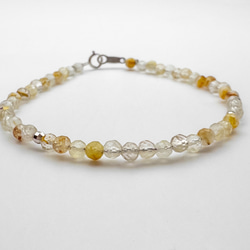 ルチルクォーツ ブレスレット SV925 シルバー 天然石 細身 ブレス br045s2 3枚目の画像