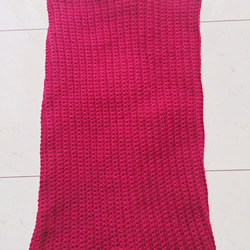 【再販】くしゅくしゅ ネックウォーマー 赤 レッド 編み 手編み 編み物 3枚目の画像