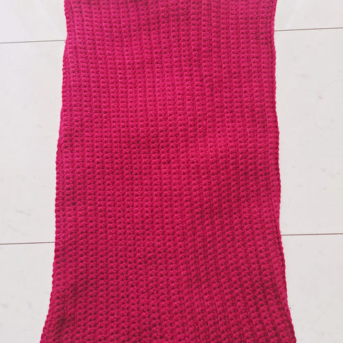 再販】くしゅくしゅ ネックウォーマー 赤 レッド 編み 手編み 編み物