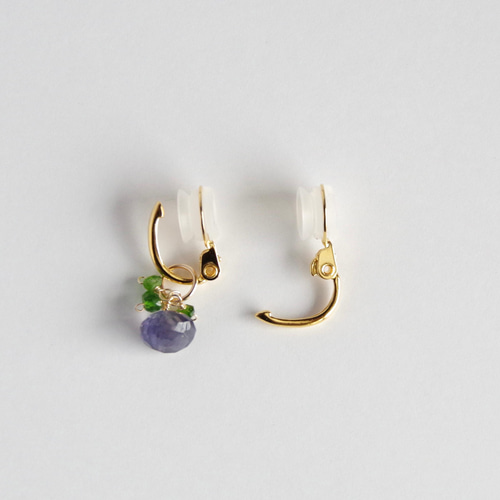 14kgf *アメジスト×ペリドット×チェーン【ピアス・イヤリング用