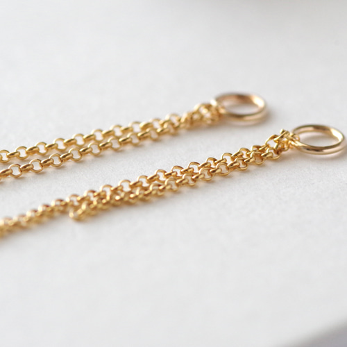 14kgf *アメジスト×ペリドット×チェーン【ピアス・イヤリング用