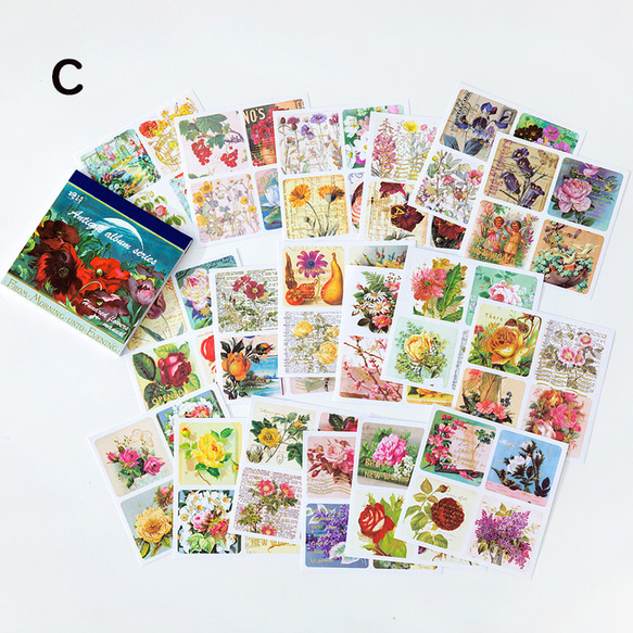 特価商品　8種　花　アメリカン　植物　ボタニカル　アンティーク　レトロ　シール　ステッカー　コラージュ素材 8枚目の画像