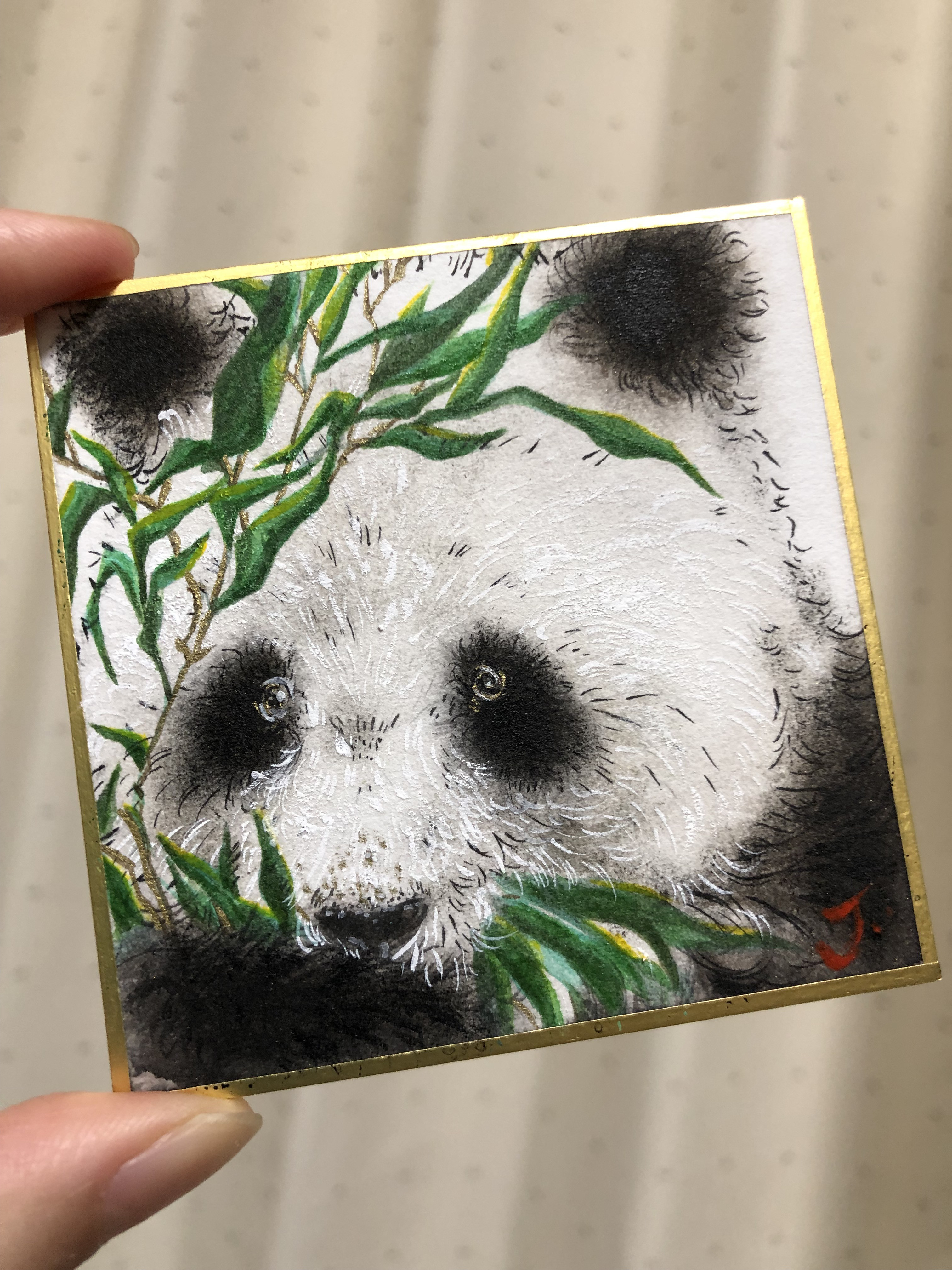 【送料無料】 水彩画原画 パンダ 14886786｜Creema 通販 2900deJ 絵画 panda 絵画