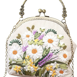 刺繍バッグキット 刺繍キット 初心者 セット 花 がま口 バッグ 手作り