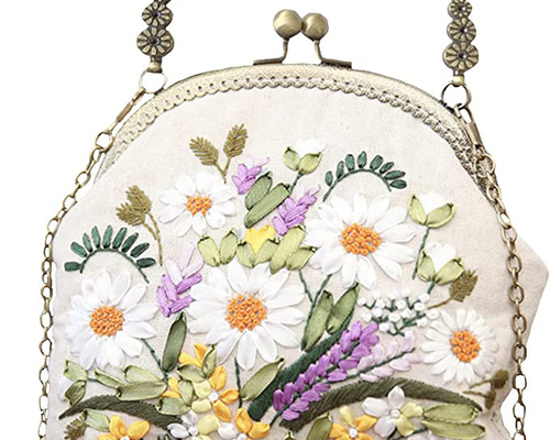 刺繍バッグキット 刺繍キット 初心者 セット 花 がま口 バッグ