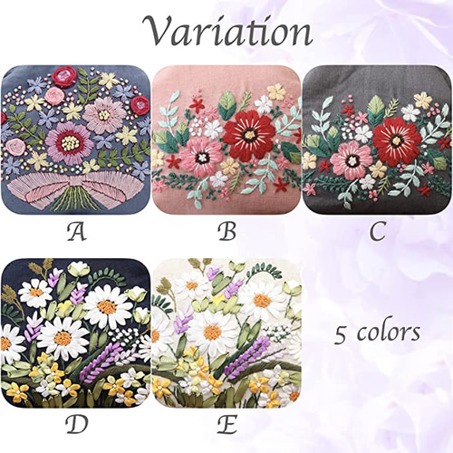 刺繍バッグキット 刺繍キット 初心者 セット 花 がま口 バッグ