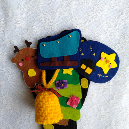 とんとんとんとんクリスマス 手袋シアター おもちゃ・人形 MiMi 通販