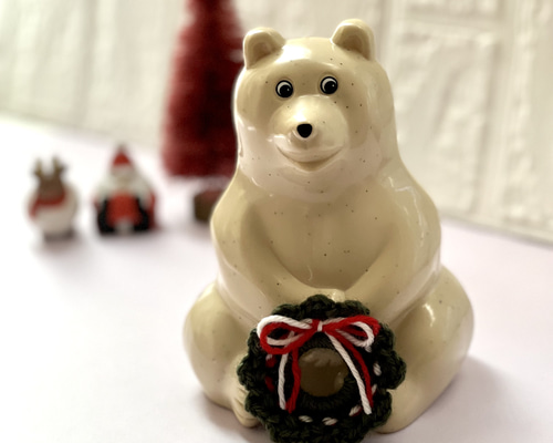 再販⠀】しろくま貯金箱‎✿ ‎クリスマスリース その他インテリア雑貨