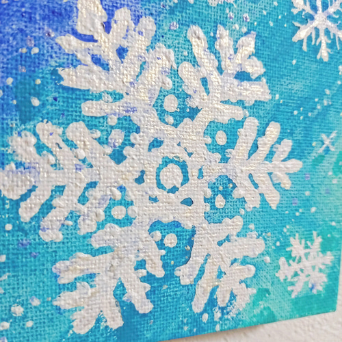 ミニアート・アクリル画 雪の結晶 絵画 ICHI 通販 14887117