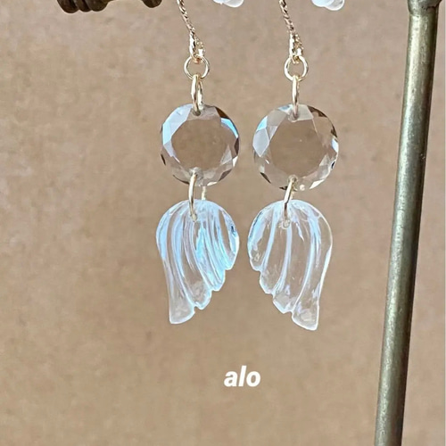 送料無料】14kgf 天然石 ① スモーキークォーツ×クリスタル エンジェル  