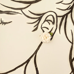 白い薔薇の2wayイヤリング/ピアス（軽量） 7枚目の画像