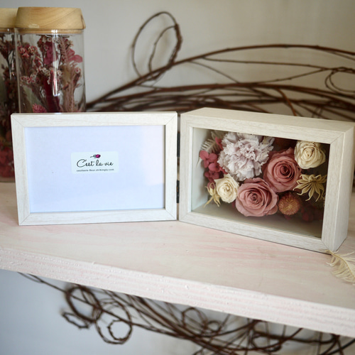 プリザーブドフラワー ドライフラワー フォトフレーム 写真立て(横置き