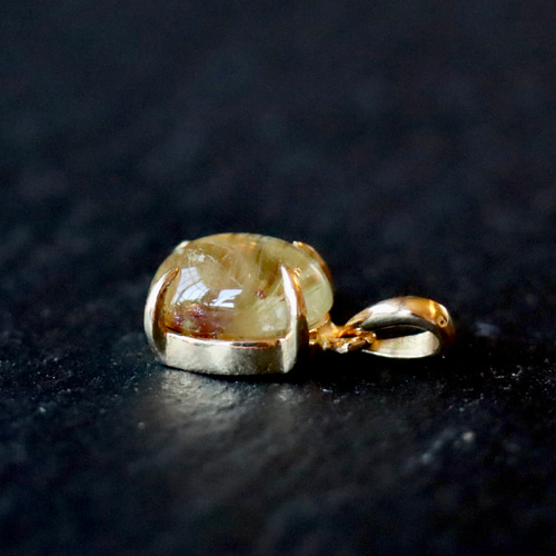 18K ゴールドルチルクォーツ ペンダントトップ A ルチルクォーツ