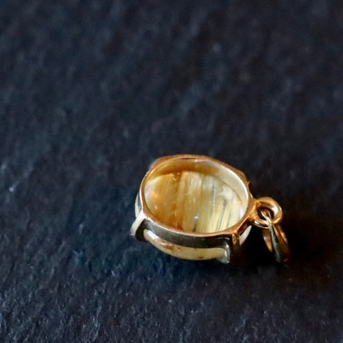 18K ゴールドルチルクォーツ ペンダントトップ A ルチルクォーツ